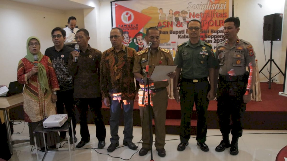 Bawaslu Soppeng Gelar Sosialisasi Netralitas ASN, TNI dan Polri