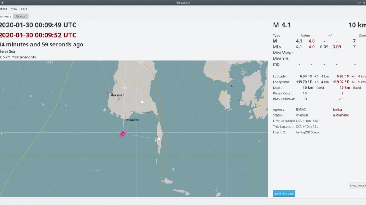 Gempa 4,1 Skala Richter Getarkan Jeneponto