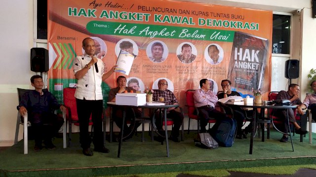 Peluncuran buku Hak Angket Kawal Demokrasi . (Sulselsatu/Asrul)