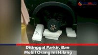 VIDEO: Ditinggal Parkir, Ban Mobil Orang Ini Hilang