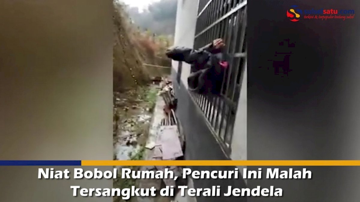 VIDEO: Niat Bobol Rumah, Pencuri Ini Malah Tersangkut di Terali Jendela