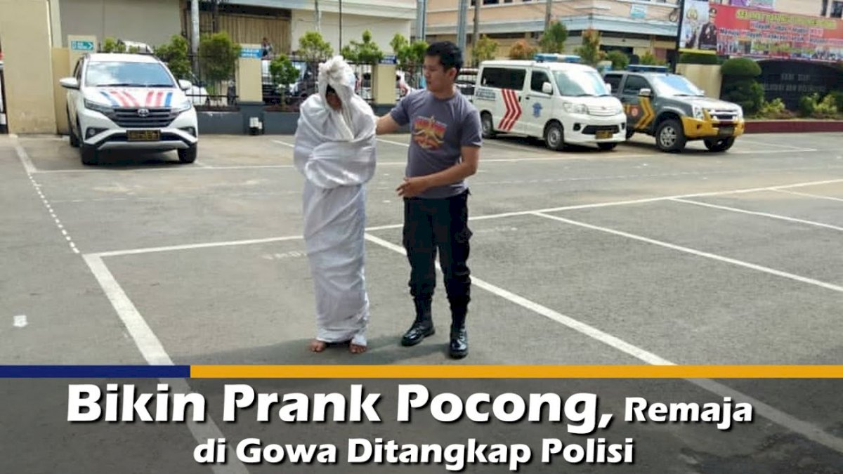 VIDEO: Bikin Prank Pocong, Remaja di Gowa Ditangkap Polisi