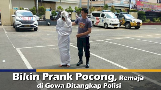 VIDEO: Bikin Prank Pocong, Remaja di Gowa Ditangkap Polisi
