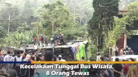 VIDEO: Kecelakaan Tunggal Bus Wisata, 8 Orang Tewas