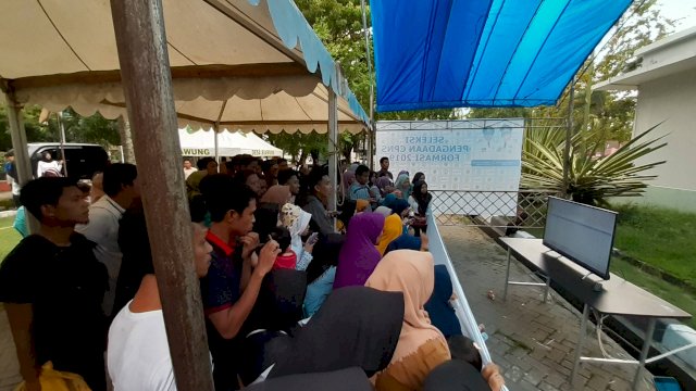 Peserta tes SKD CPNS Barru. (Sulselsatu/Asriadi Rijal)