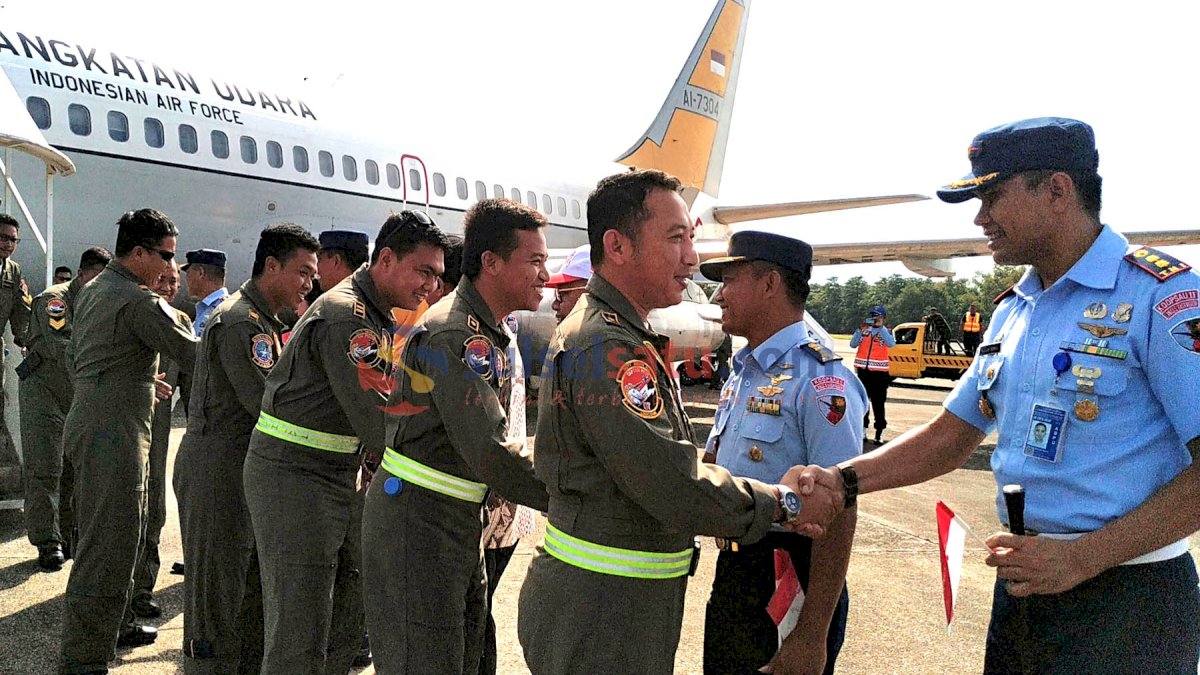 Usai Jalankan Misi Kemanusiaan di Natuna, 25 Kru TNI AU Tiba di Makassar