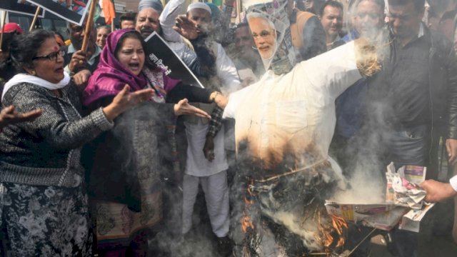 Penolakan UU kontroversial di New Delhi, India. (int)