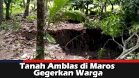 VIDEO: Tanah Amblas di Maros Gegerkan Warga