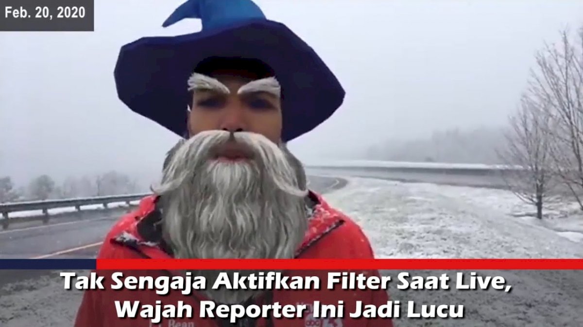 VIDEO: Tak Sengaja Aktifkan Filter Saat Live, Wajah Reporter Ini Jadi Lucu