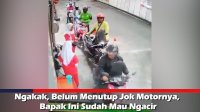 VIDEO: Ngakak, Belum Menutup Jok Motornya, Bapak Ini Sudah Mau Ngacir