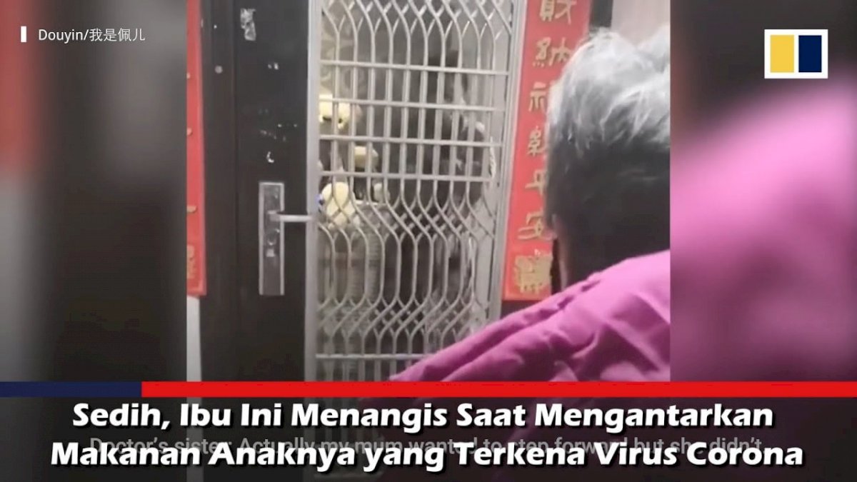 VIDEO: Sedih, Ibu Ini Menangis Saat Mengantarkan Makanan Anaknya yang Terkena Virus Corona