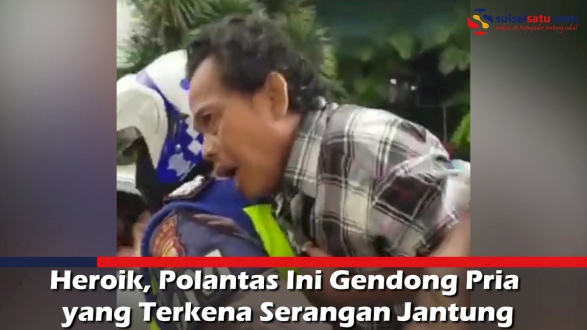 VIDEO: Heroik, Polantas Ini Gendong Pria yang Terkena Serangan Jantung