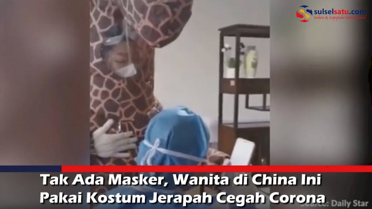 VIDEO: Tak Ada Masker, Wanita di China Ini Pakai Kostum Jerapah Cegah Corona