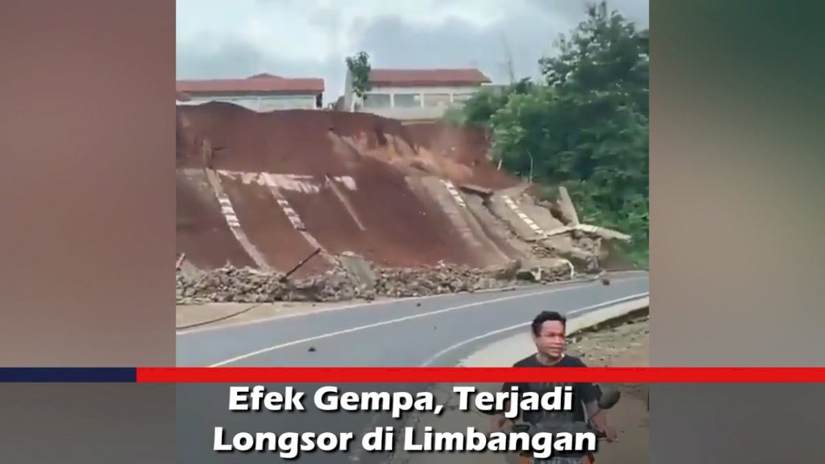 VIDEO: Efek Gempa, Terjadi Longsor di Limbangan