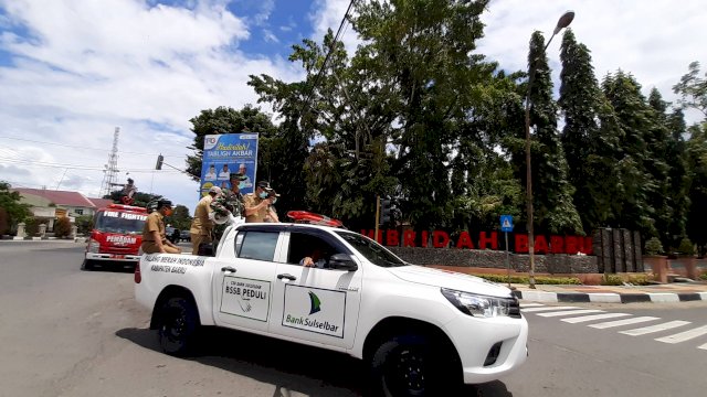 Forkopimda keliling kota sampaikan imbauan pencegahan corona. (Sulselsatu/Asriadi Rijal)