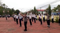 Kapolres Sinjai Pimpin Anggotanya Senam AW S3 Setelah Apel Pagi