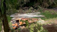 Truk Pengangkut Tiang Listrik di Sinjai Terjun ke Jurang