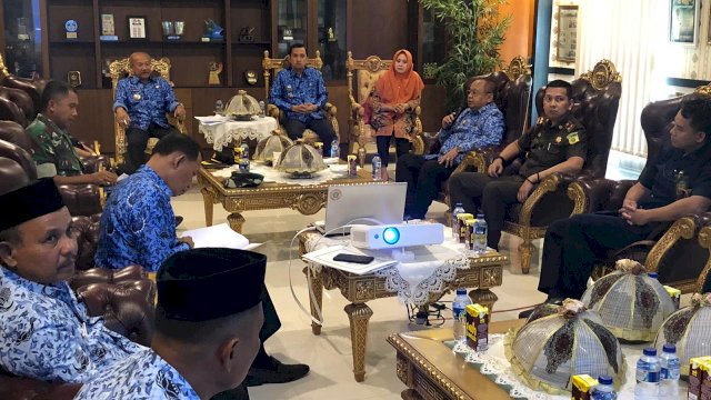 Rakor penanganan virus corona di Jeneponto. (ist)