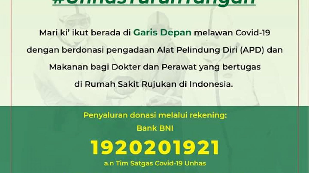 Civitas Akademika Unhas Galang Donasi untuk Atasi Covid-19