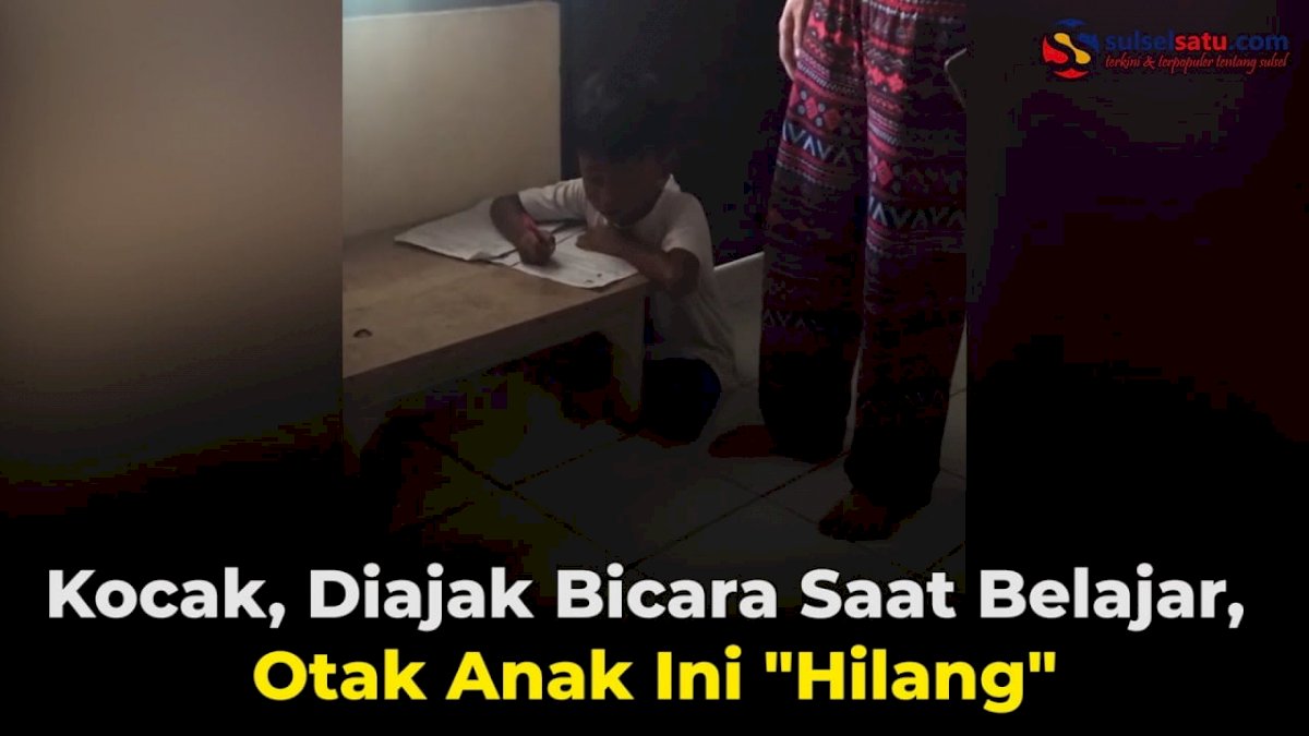 VIDEO: Kocak, Diajak Bicara Saat Belajar, Otak Anak Ini “Hilang”