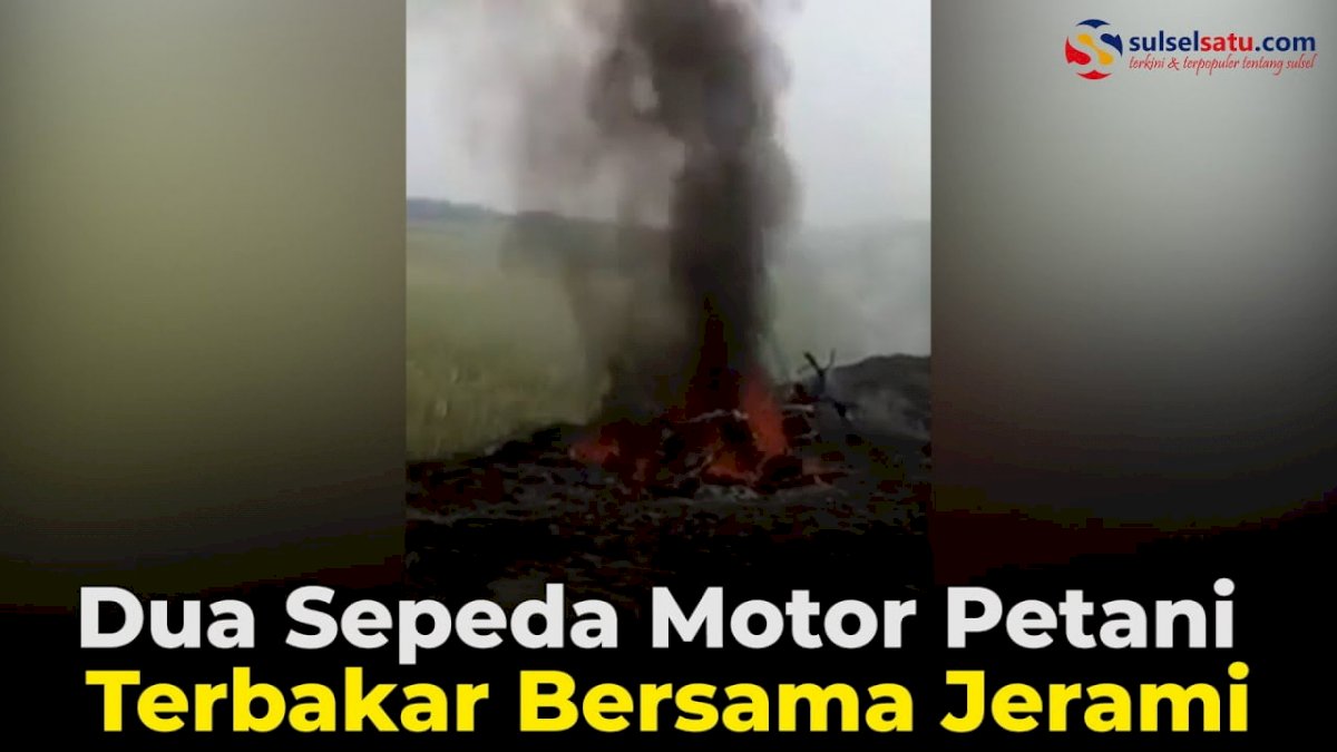 VIDEO: Dua Sepeda Motor Petani Terbakar Bersama Jerami