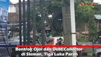 VIDEO:Bentrok Ojol dan Debt Collector di Sleman, Tiga Luka Parah