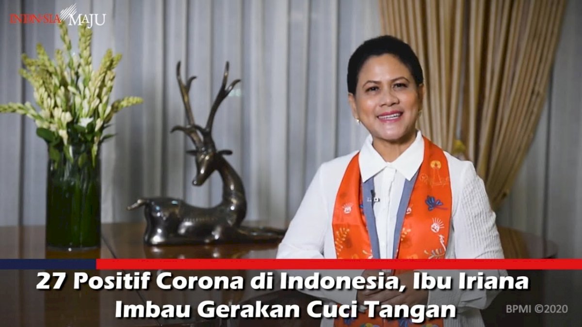 VIDEO: 27 Positif Corona di Indonesia, Ibu Iriana Imbau Gerakan Cuci Tangan