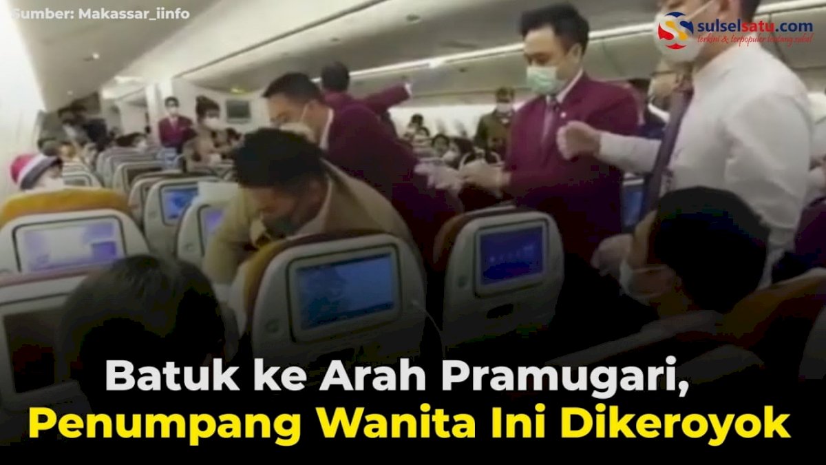 VIDEO: Batuk ke Arah Pramugari,  Penumpang Wanita Ini Dikeroyok