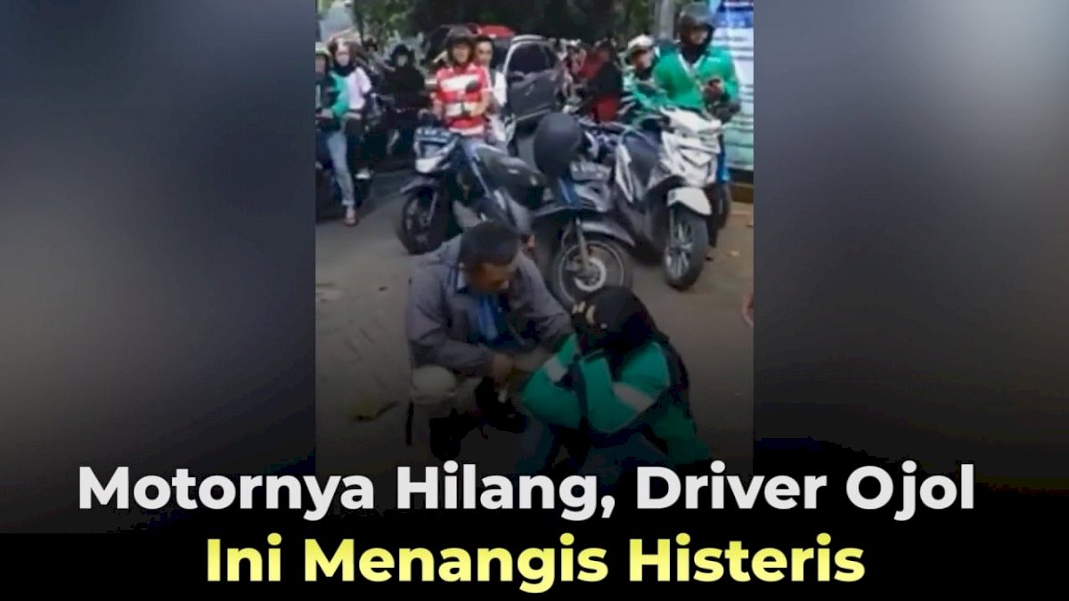 VIDEO: Motornya Hilang, Driver Ojol Ini Menangis Histeris