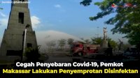 VIDEO:Cegah Penyebaran Covid-19, Pemkot Makassar Lakukan Penyemprotan Disinfektan