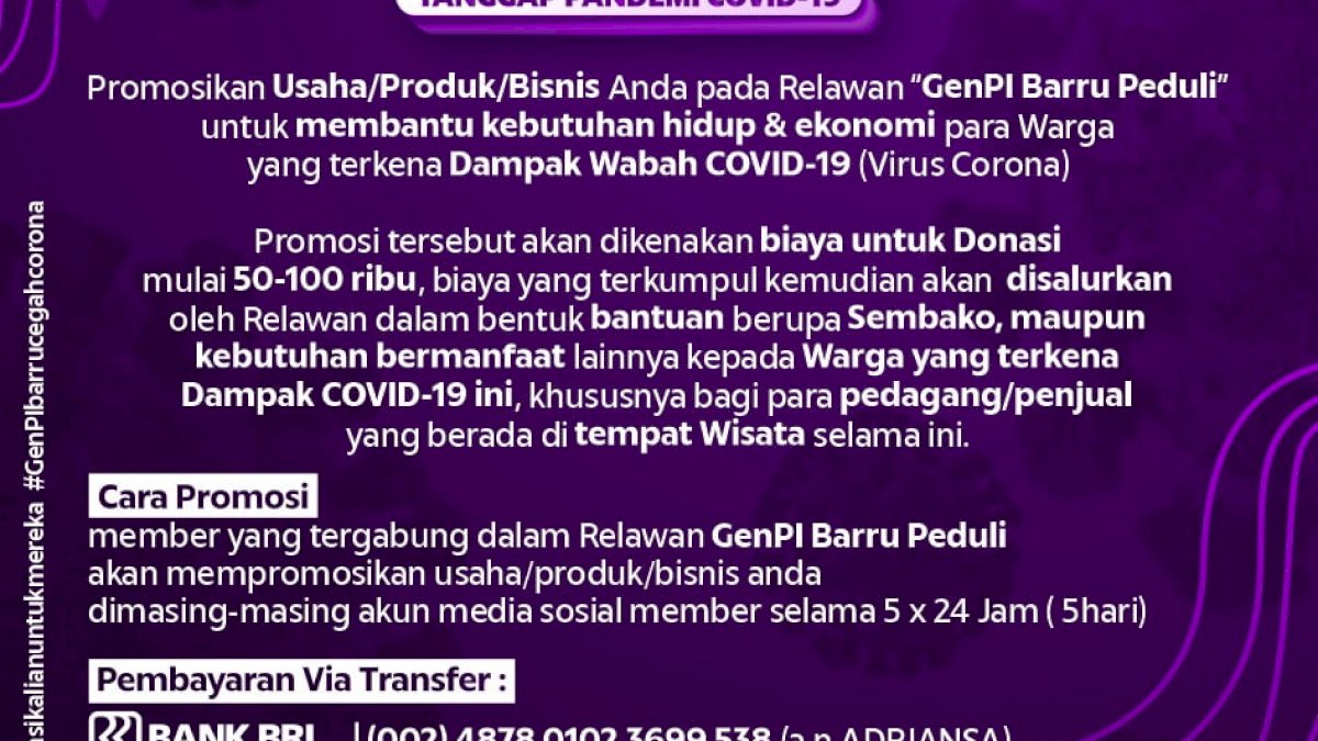 GenPI Barru Kumpulkan Donasi, Bantu Pedagang di Tempat Wisata
