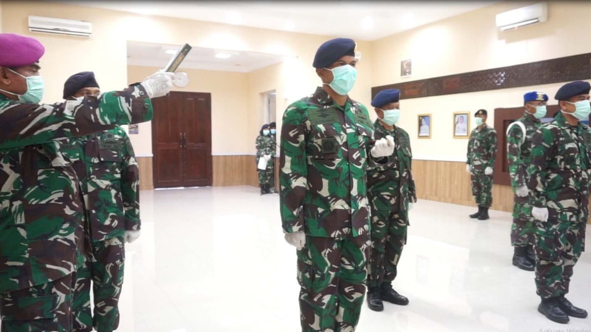 Gelar Sertijab di Tengah Pandemi Covid-19, Danlantamal VI Terapkan Protokol Kesehatan