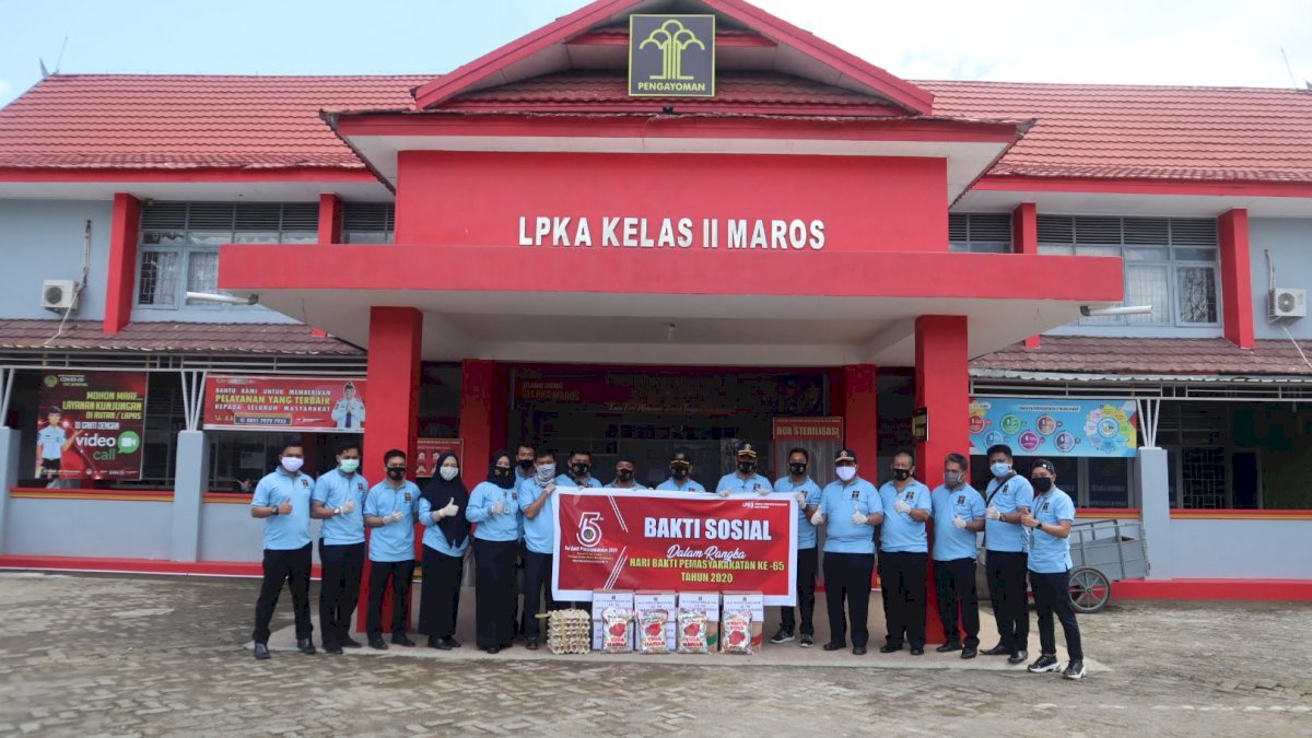 LPKA Maros Salurkan Bantuan Sembako ke Panti Asuhan Islam Kariango