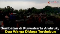 VIDEO: Jembatan di Purwakarta Ambruk, Dua Warga Diduga Tertimbun