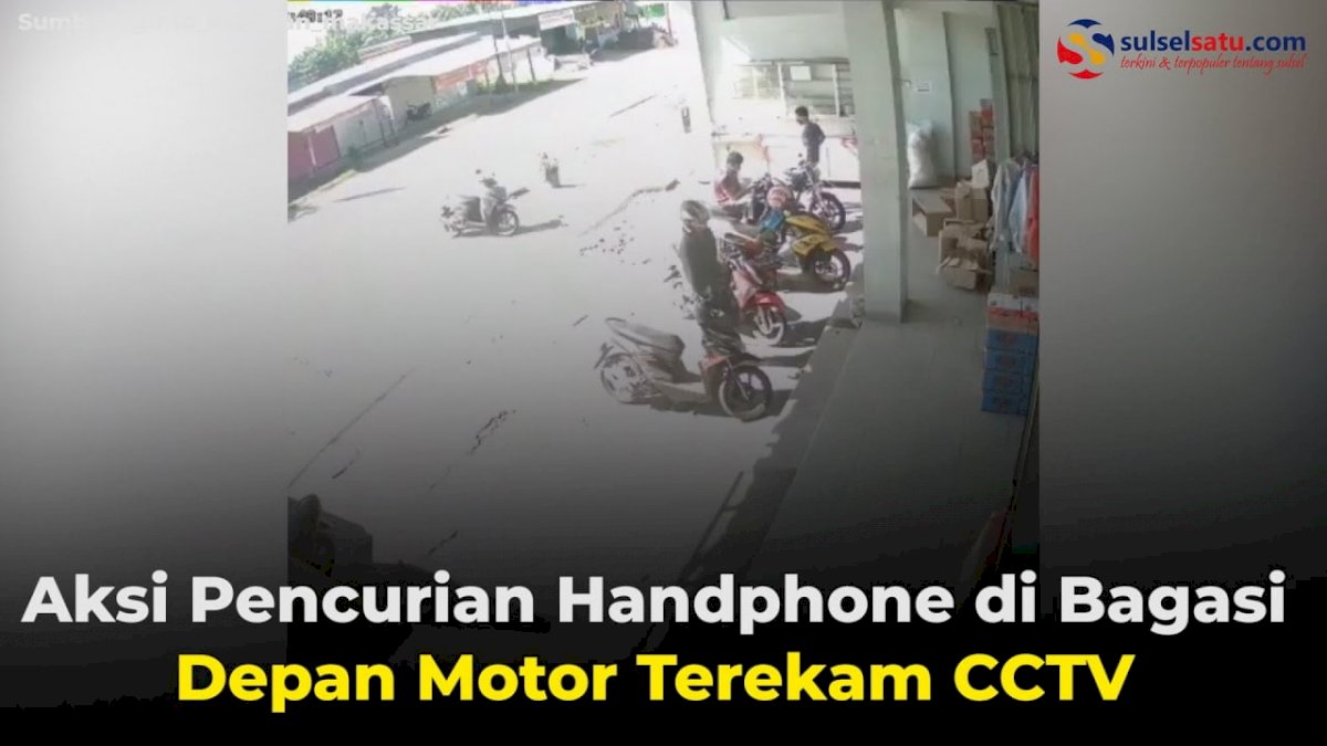 VIDEO: Aksi Pencurian Handphone di Bagasi Depan Motor Terekam CCTV