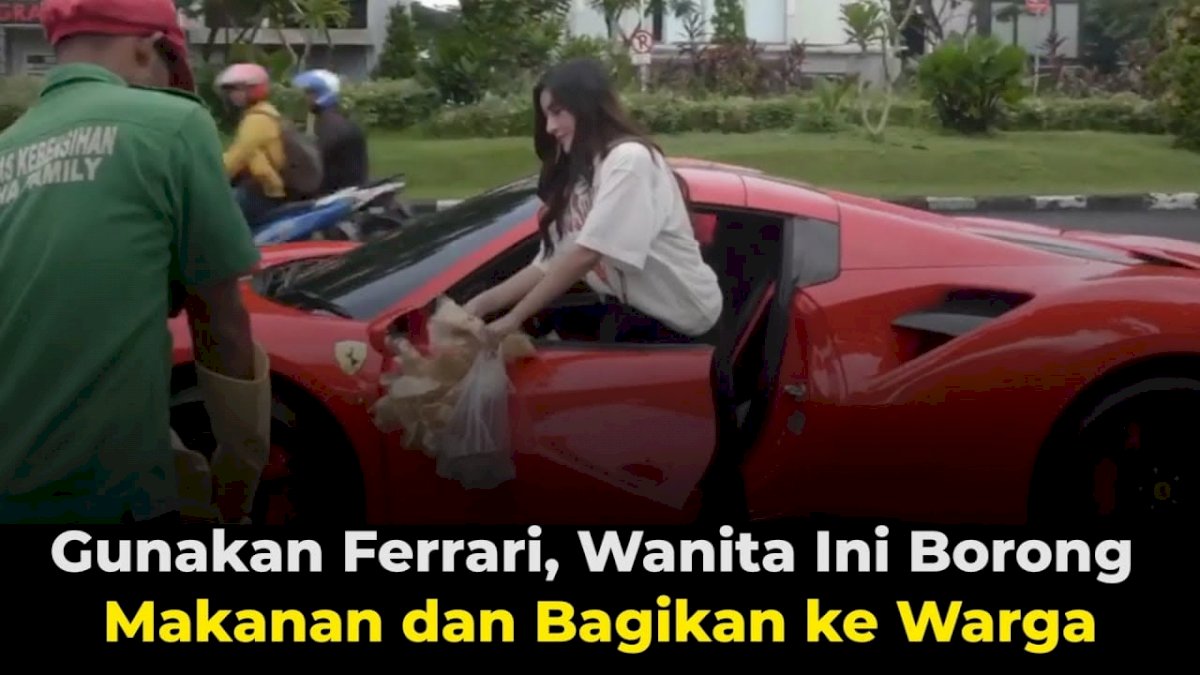 VIDEO: Gunakan Ferrari, Wanita Ini Borong Makanan dan Bagikan ke Warga