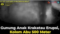 VIDEO: Gunung Anak Krakatau Erupsi, Kolom Abu 500 Meter