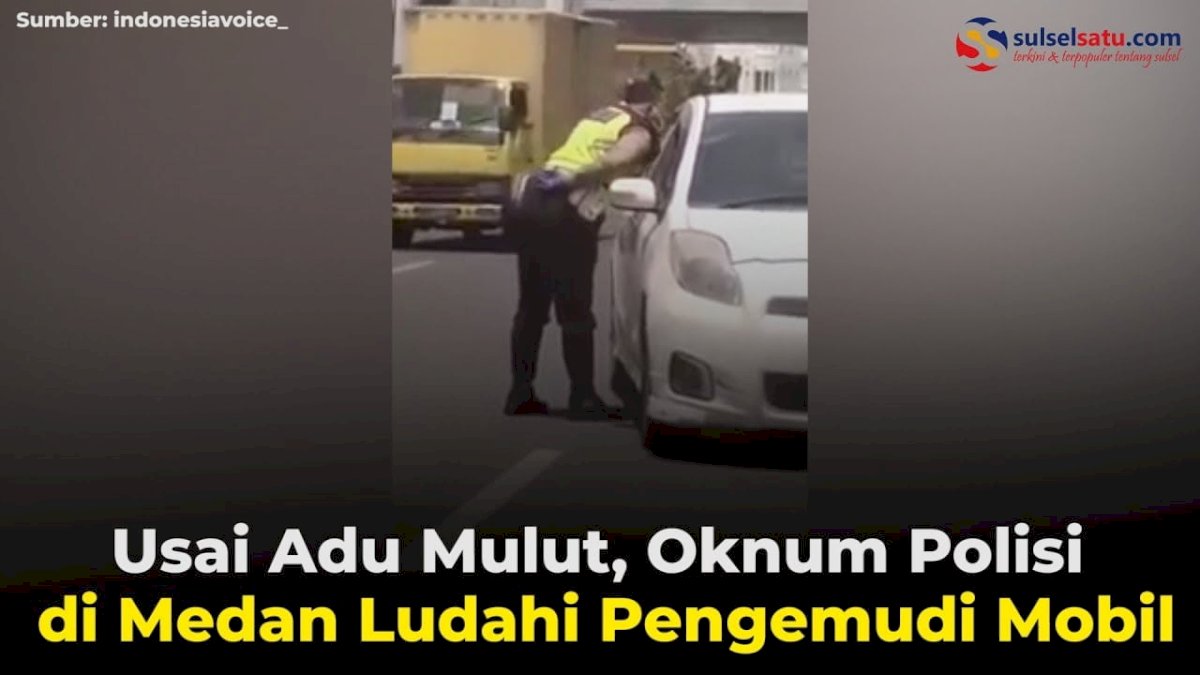 VIDEO: Usai Adu Mulut, Oknum Polisi di Medan Ludahi Pengemudi Mobil