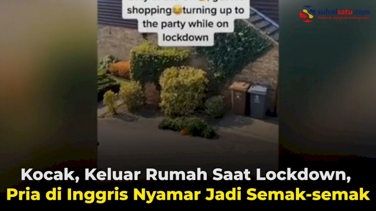 VIDEO: Kocak, Keluar Rumah Saat Lockdown, Pria di Inggris Nyamar Jadi Semak-semak