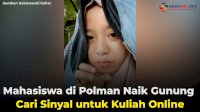 VIDEO: Mahasiswa di Polman Naik Gunung Cari Sinyal untuk Kuliah Online