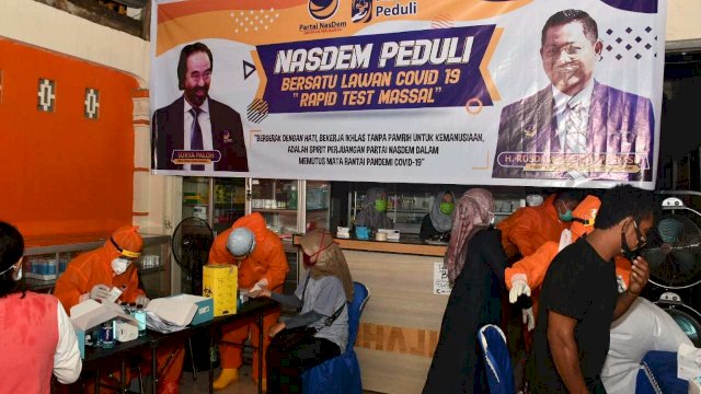 Rapid test massal NasDem di Kabupaten Sidrap. (ist) 