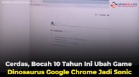 VIDEO: Cerdas, Bocah 10 Tahun Ini Ubah Game Dinosaurus Google Chrome Jadi Sonic