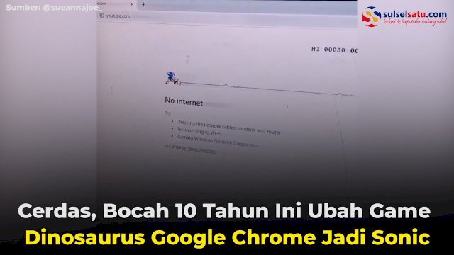 Mudah, Begini Cara Ubah Dinosaurus di Game Google Chrome Jadi Sonic