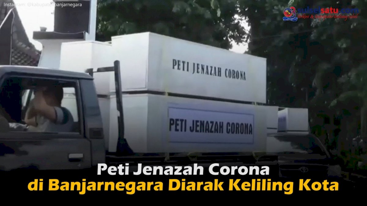 VIDEO: Peti Jenazah Corona di Banjarnegara Diarak Keliling Kota