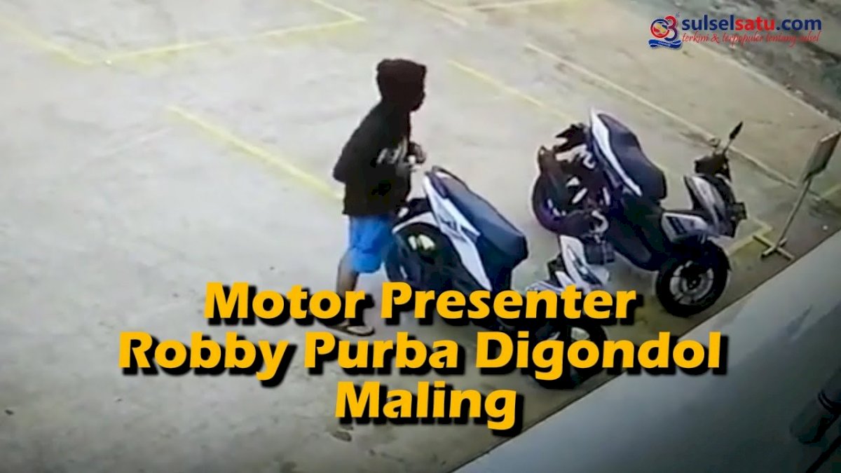 VIDEO: Terekam CCTV, Motor Presenter Robby Purba Digondol Maling