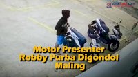 VIDEO: Terekam CCTV, Motor Presenter Robby Purba Digondol Maling