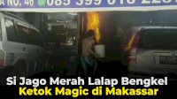 VIDEO: Si Jago Merah Lalap Bengkel Ketok Magic di Makassar