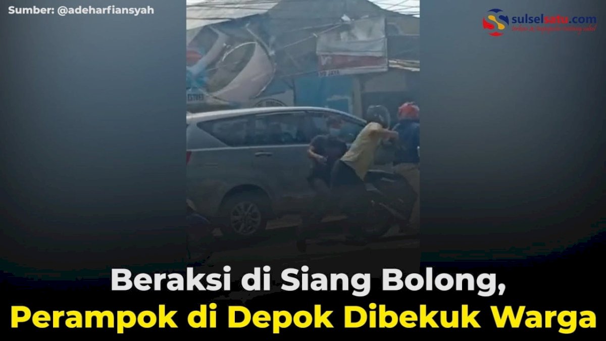 VIDEO: Beraksi di Siang Bolong, Perampok di Depok Dibekuk Warga