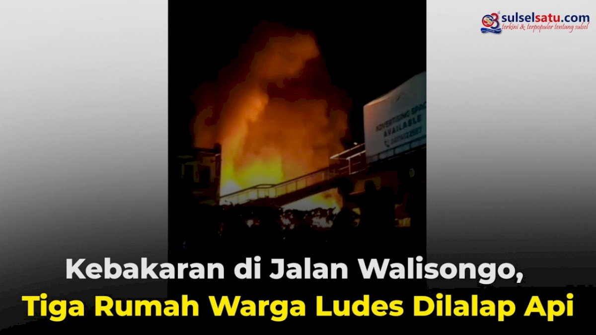 VIDEO: Kebakaran di Jalan Walisongo, Tiga Rumah Warga Ludes Dilalap Api