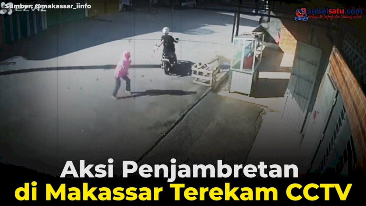 VIDEO: Aksi Penjambretan di Makassar Terekam CCTV